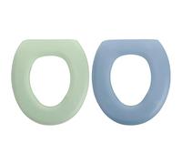 BESPORTBLE Cojín para Asiento de Inodoro Autoadhesivo de EVA Grueso y Reutilizable Funda Lavable para Baño Doméstico Compatible Modelos Estándar en Colores Verde y Azul Uso Todo el Año