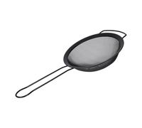 BESPORTBLE Colador de Acero Inoxidable Negro Mango Largo Malla Fina y Borde Ancho Utensilio de Cocina Doméstico para Tamizar y Filtrar Alimentos 1 Unidad Resistente y Ligero para Uso