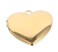 BESPORTBLE colgante de corazón para encantos de relicario amar dije con medallón con foto en forma de corazón encanto del medallón de la foto Acero inoxidable Golden