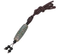 BESPORTBLE Colgante Tibetano Dzi de Nueve Ojos Verde, Collar de Cuentas Budista Étnico para Mujer, Amuleto Protector Artesanal, Decoración del Budismo Tibetano, Joyería de Ágata para Uso