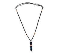 BESPORTBLE Collar Ajustable de Cristal Natural de Fluorita Multicolor, Colgante Hexagonal de 6 Caras para Mujer, Cadena de Suéter Elegante Adecuado para Uso Diario y Fiestas