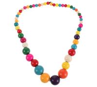 BESPORTBLE Collar bohemio de cuentas de madera: colgante largo y grueso para mujer - Joyería hippie bohemia con un toque llamativo para la playa en verano.