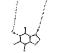 BESPORTBLE Collar Colgante de Cafeína para Mujer, Joyería de Moda en Acero Inoxidable, Diseño Molecular Creativo, Adecuado para Amantes del Café y Uso Diario