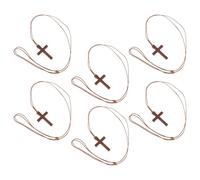 BESPORTBLE Collar Colgante de Cruz de Madera Natural 6 Piezas Joyería Cristiana Ligera para Hombre y Mujer Accesorio Decorativo para Espejo Retrovisor de Coche y Obsequio Religioso de