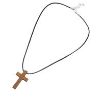 BESPORTBLE Collar Colgante de Cruz de Madera Natural Unisex Hipoalergénico Artesanal para Iglesia y Decoración Navideña Accesorio Religioso de Oración y Obsequio Devocional