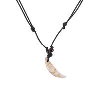 BESPORTBLE Collar Colgante de Diente Acrílico y Aleación para Hombre, Collar Ajustable Color Beige Diseño Pirata, Joyería Decorativa para Uso Casual y Fiestas, Tamaño Único
