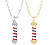 BESPORTBLE Collar Colgante para Mujer Lámpara de Peluquería Luz Giratoria, 2 Piezas en Oro y Plata, Accesorio Decorativo para Salón y Estilo Barbería