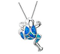 BESPORTBLE Collar De Rana Para Mujer Colgante Creativo De Animal, Joyería Segura De Material Brillante, Diseño Único, Obsequio Para Día Madre, Color Azul