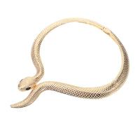 BESPORTBLE Collar de Serpiente Dorada Vintage Gargantilla Grande de Metal Pulido Accesorio para Mujer Fiestas y Halloween Diseño Llamativo y Resistente Decoración de Cuello Elegante