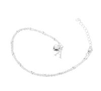 BESPORTBLE Collar para Mujer con Colgante de Corazón y Letra A Gargantilla de Acero Inoxidable Collar con Charm Chunky Accesorio de Moda para Fiestas y Cumpleaños