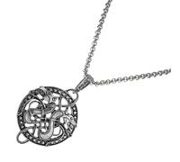 BESPORTBLE Collar Vikingo para Hombre Colgante de Dragón Hueco Estilo Retro Punk Aleación Resistente y Cadena para Clavícula Accesorio Masculino Adecuado para Fiestas y Obsequio