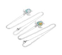 BESPORTBLE Collares Colgante de Tortuga Marina Bicolor 2 Piezas para Parejas Aleación Resistente sin Deslustre Joyería Unisex para Uso Diario y Regalos Obsequios