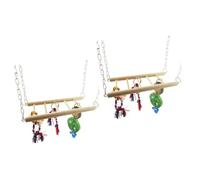 BESPORTBLE Columpio De Escalada para Hámster Entrenamiento De Mascotas Columpio De Madera Juguetes para Hámster Loro Puente Oscilante Columpios De Madera para Loro 2 Uds