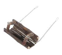 BESPORTBLE Columpio de Madera Natural para Molar de Hámster Juguete Decorativo Colgante Detalles Exquisitos Seguro para La Salud de Las Mascotas