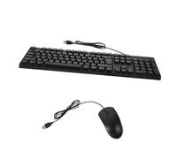 BESPORTBLE Combo Teclado y Ratón para Ordenador Cable Negro, 104 Teclas Abs, Plug and Play, Diseño Ergonómico, Adecuado para Gaming y Oficina