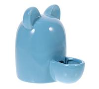 BESPORTBLE Comedero y Bebedero Automático para Pequeñas Dispensador De Agua Cerámico Diseño De Orejas De Gato para Hámsters y Conejos Azul