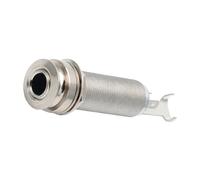 BESPORTBLE Conector de Clavija de Guitarra Eléctrica y Acústica 6.35 Mm Estéreo, Terminal de Pasador Niquelado para Salida Soldada, Accesorio Duradero para Ampli y Cables de Guitarra