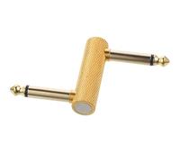 BESPORTBLE Conector de Pedal de Guitarra 6,35 Mm en Forma de Z, Adaptador Metálico Dorado para Patch Cable, Compatible Pedales de Efectos, Conexión Segura para Uso en Escenario y Estudio