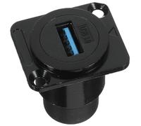 BESPORTBLE Conector USB 30 Hembra para Montaje en Panel Adaptador de Extensión de Datos Tipo D Acoplador USB de Paso Negro Compatible Equipos Industriales y Transferencia Rápida