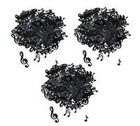BESPORTBLE Confeti de Papel de Notas Negro Mixto 3 Paquetes 50g para Decoración de Mesa Fiestas de Cumpleaños Shower y Bautizo Adorno Festivo para Graduación y Celebración