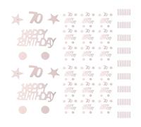 BESPORTBLE Confeti Decorativo para Mesas de Cumpleaños Número 70 45 G de Lentejuelas y Confeti en Rosa Dorado Estrellas y Círculos Adecuado para Fiestas y Eventos Festivos