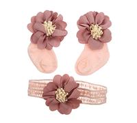 BESPORTBLE Conjunto De Calcetines Hasta Media Pantorrilla Diadema De Flores Para Recién Nacido Obsequio Para Cien Días