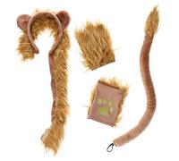 BESPORTBLE Conjunto De Disfraz De León Para y Adultos - Incluye Diadema Con Orejas - De Felpa y Guantes De Pata Perfecto Para Halloween Navidad Cosplay y Fiestas Color Marrón 4
