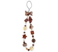 BESPORTBLE Correa de Muñeca para Teléfono Cuentas Vintage Diseño Leopardo, Cordón para Teléfono Móvil Charm Decorativo, Accesorio Seguro y Funcional para Uso Diario