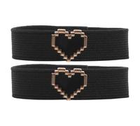 BESPORTBLE Correas Elásticas para Zapatos Planos de Niña, Tiras Anti-deslizantes Diseño de Corazón, Color Negro, sin Necesidad de Instalación, Correas Ajustables para Mocasines Infantiles