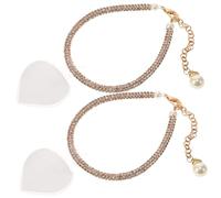 BESPORTBLE Correas Para Zapatos Cadena De Pie Zapatos Con El Tobillo Para Mujer Pulsera De Perlas En El Tobillo Correas De Zapatos Para Tacones Correas De Tacón Alto Golden Pedrería