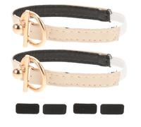 BESPORTBLE Correas para zapatos de tacón alto de repuesto 1 par, correas desmontables de PU beige con hebilla de aleación de zinc para mujer, para zapatos sueltos