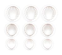 BESPORTBLE Cortadores de Émbolo de Concha 9 Piezas, Molde para Repostería Antiadherente, Herramienta para Hornear Superficie Lisa, Paquete de 3 Sets para Galletas y Decoración de Pasteles