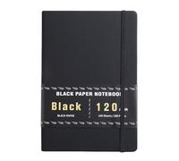 BESPORTBLE Cuaderno de Papel Negro Versátil y Portátil Negro A5 Bloc de Notas 200 Páginas Diseño Vintage para Diarios y Proyectos Artísticos