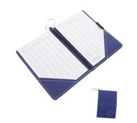BESPORTBLE Cuaderno Portátil De Puntuación De Golf Funda De Piel Sintética Azul, Bloc De Notas Multifuncional Lápiz, Herramienta De Registro para Campo y Entrenamiento De Golf