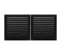 BESPORTBLE Cubierta de Ventilación Exterior Negra y Mejora del Flujo de Aire 2 Piezas de Hierro Persianas Ajustables de 300x300 Mm para Protección Lluvia