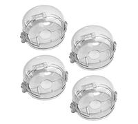 BESPORTBLE Cubierta Protectora de Perilla de Gas para Cocinas, Resistente a Altas Temperaturas, Plástico Blanco, 4 Piezas, Seguridad para Niños en Hornos y Estufas