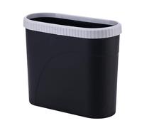 BESPORTBLE Cubo de Basura de Cocina Negro Tapa, Anti-impacto y Antideslizante, Tamaño Compacto para Baño, Sala de Estar y Oficina, Papelera Organizadora para Reciclaje Doméstico