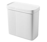 BESPORTBLE Cubo de Basura Estrecho Tapa y Botón Pulsador, Gran Capacidad, Plástico Resistente, Adecuado para Cocina y Oficina, Diseño Práctico para Espacios Reducidos