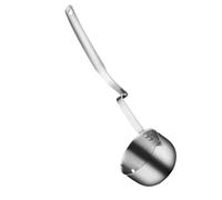 BESPORTBLE Cuchara Filtrante de Aceite de Cocina 304 Acero Inoxidable, Colador para Sopa Mango Ergonómico y Orificio para Colgar, Utensilio Práctico para Separar Grasa en Ollas Calientes