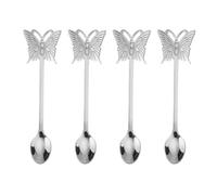 BESPORTBLE Cucharas de Acero Inoxidable 304 de Mango Largo, Juego de 4 Piezas para Ensalada y Postres, Utensilios de Cocina Prácticos para Hogar, Restaurantes y Café