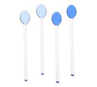 BESPORTBLE Cucharas de Vidrio Transparentes de Mango Largo Resistentes al Calor Juego de 4 Piezas para Remover Café Mezclar Leche y Postres Cucharas Medidoras Versátiles para Desayuno y