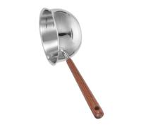 BESPORTBLE Cucharón de Acero Inoxidable con Doble Pico para Servir Sopas y Salsas, Mango Largo de Madera y Diseño Inclinado Adecuado para Cocina Moderna y Funcional
