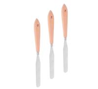 BESPORTBLE Cuchillos de Paleta y Uso Versátil Juego de 3 de Acero Inoxidable Mango de Madera Aplicación Flexible para Pintura al Óleo en Técnicas de Gouache y Arte