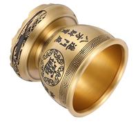 BESPORTBLE Cuenco de Latón Chino Feng Shui de 9.5 Cm con Base de Montaña, Tazón Fortuna para Almacenamiento y Decoración de Hogar y Oficina, Cuenco de Riqueza para Buena Suerte y Meditación