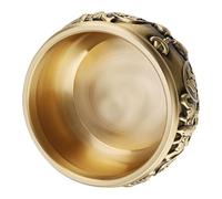 BESPORTBLE Cuenco de Latón de 14 CM Buena Suerte Prosperidad Cuenco Decorativo Feng Shui para Atraer Riqueza y Fortuna en Oficina y Hogar