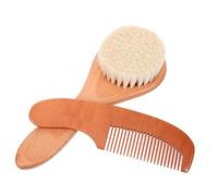 BESPORTBLE Cuidado Niña Recién Nacido con Cepillo y Peine de Lana Natural Masajeador Suave para Cabelludo Ligero y Portátil para Higiene y Relajación Diaria