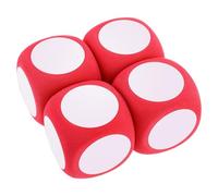 BESPORTBLE Dados de Espuma Grandes de 6cm en Blanco para Aula y Manualidades, 4 Piezas, Seguros y Fáciles de Transportar, Diseño Creativo y Redondeado para Fiesta o Bar