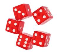 BESPORTBLE Dados Grandes Acrílicos Rojos 19mm, 5 Piezas, Ligeros y Fáciles de Llevar para Juegos de Mesa y Fiestas en Bar