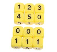 BESPORTBLE Dados Numéricos 0-5 16mm, Accesorios De Juego Educativos, 12 Piezas, para Niños y Adultos, Ideales para Matemáticas y Juegos De Mesa, Portátiles y Fáciles De Usar