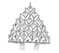 BESPORTBLE de Reina con Peine para Cabello Tocado de Cristal para Bodas Desfiles y Teatrales Tocado Vintage para Fiestas y Conjuntos de Disfraces